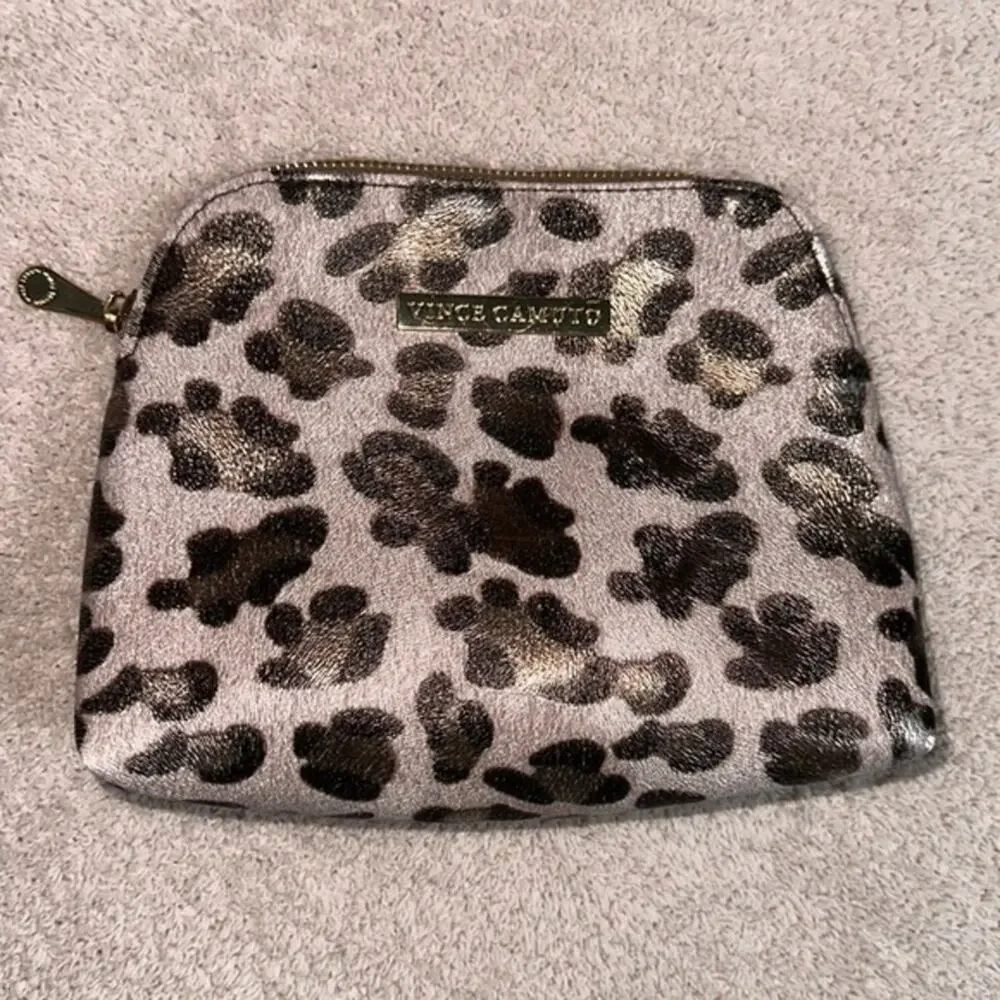 Vince Camuto, Leopard Print Toiletry or Makeup Bag